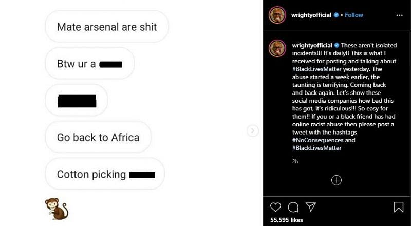 Ian Wright's Instagram post